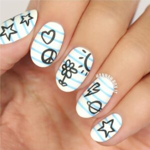 Notebook Doodle Nails