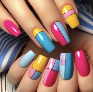 Color-Block Nails